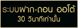 ระบบฝาก-ถอน ออโต้ 30 วินาทีเท่านั้น